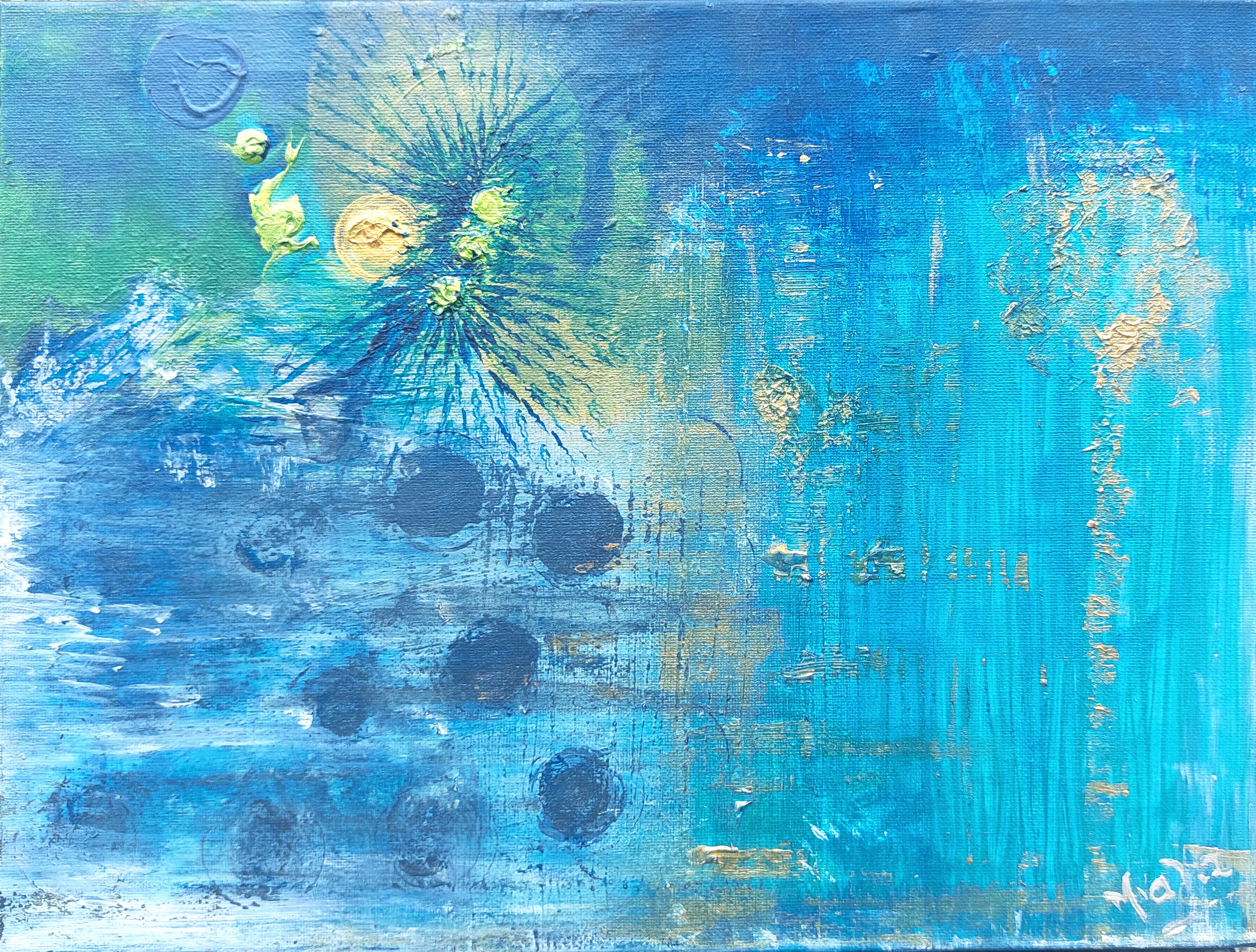 Peinture acrylique Bulles d'azur La mélodie des étoiles