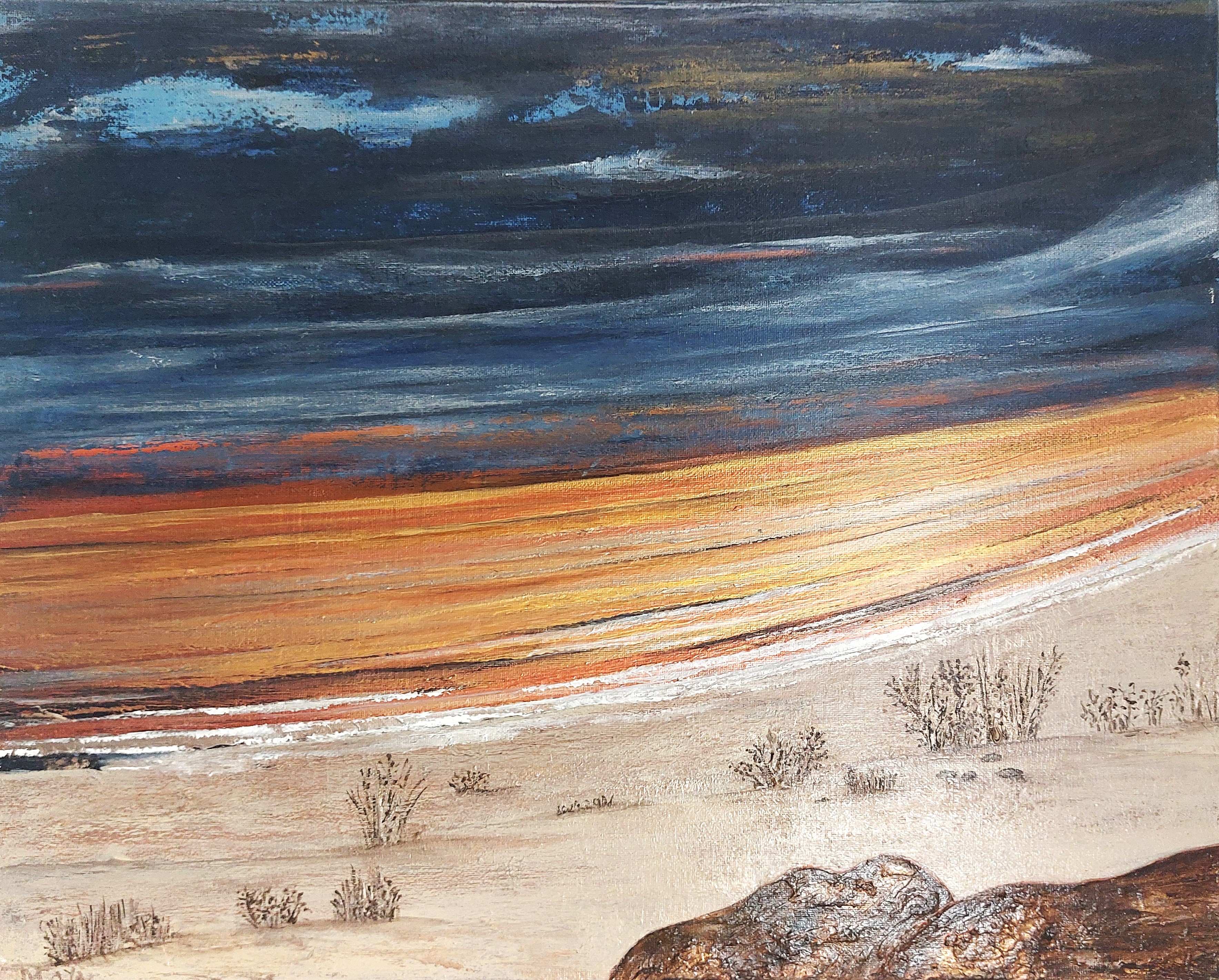 Peinture acrylique Solitude La mélodie des étoiles