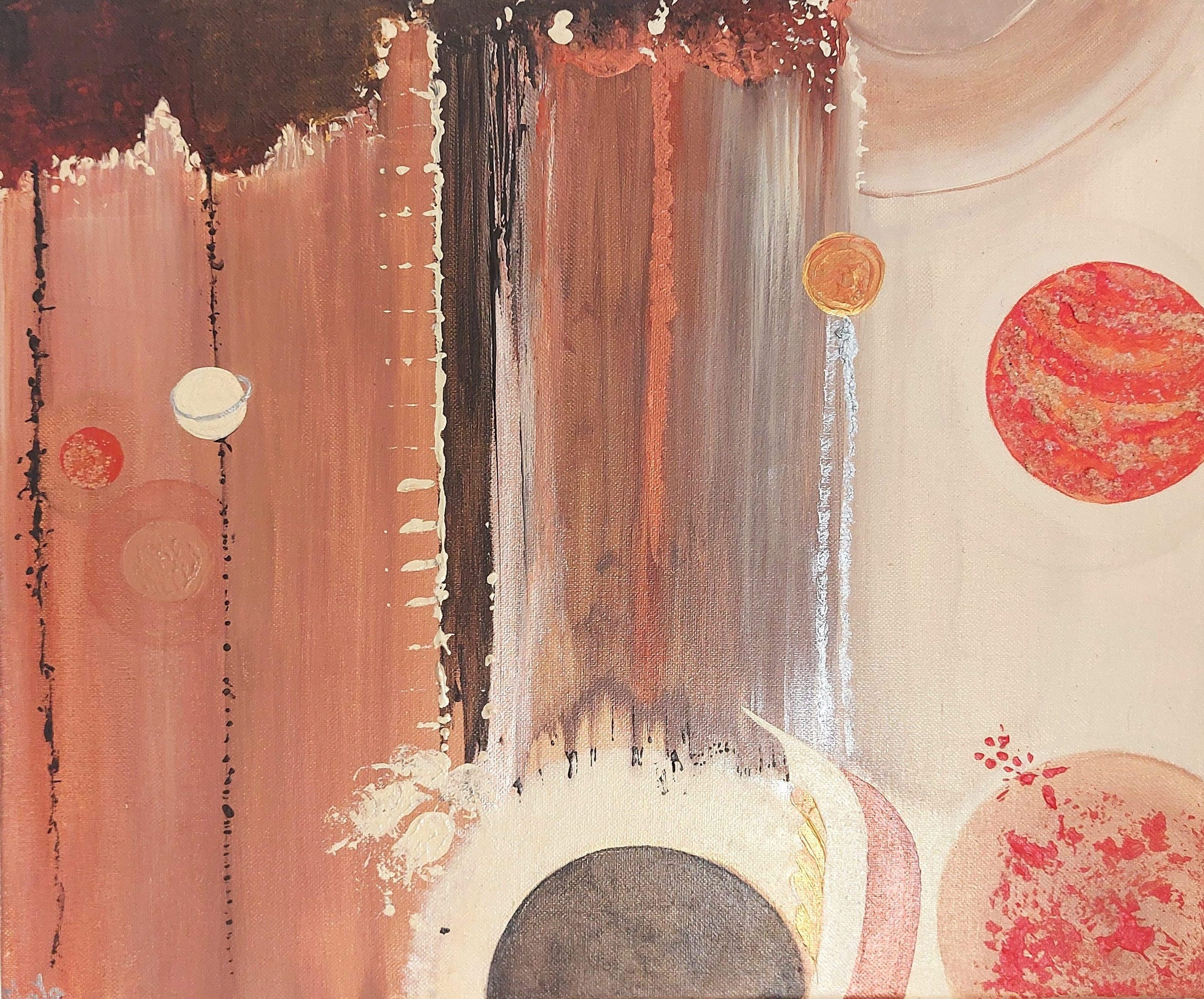 Peinture acrylique Le cirque des planètes La mélodie des étoiles