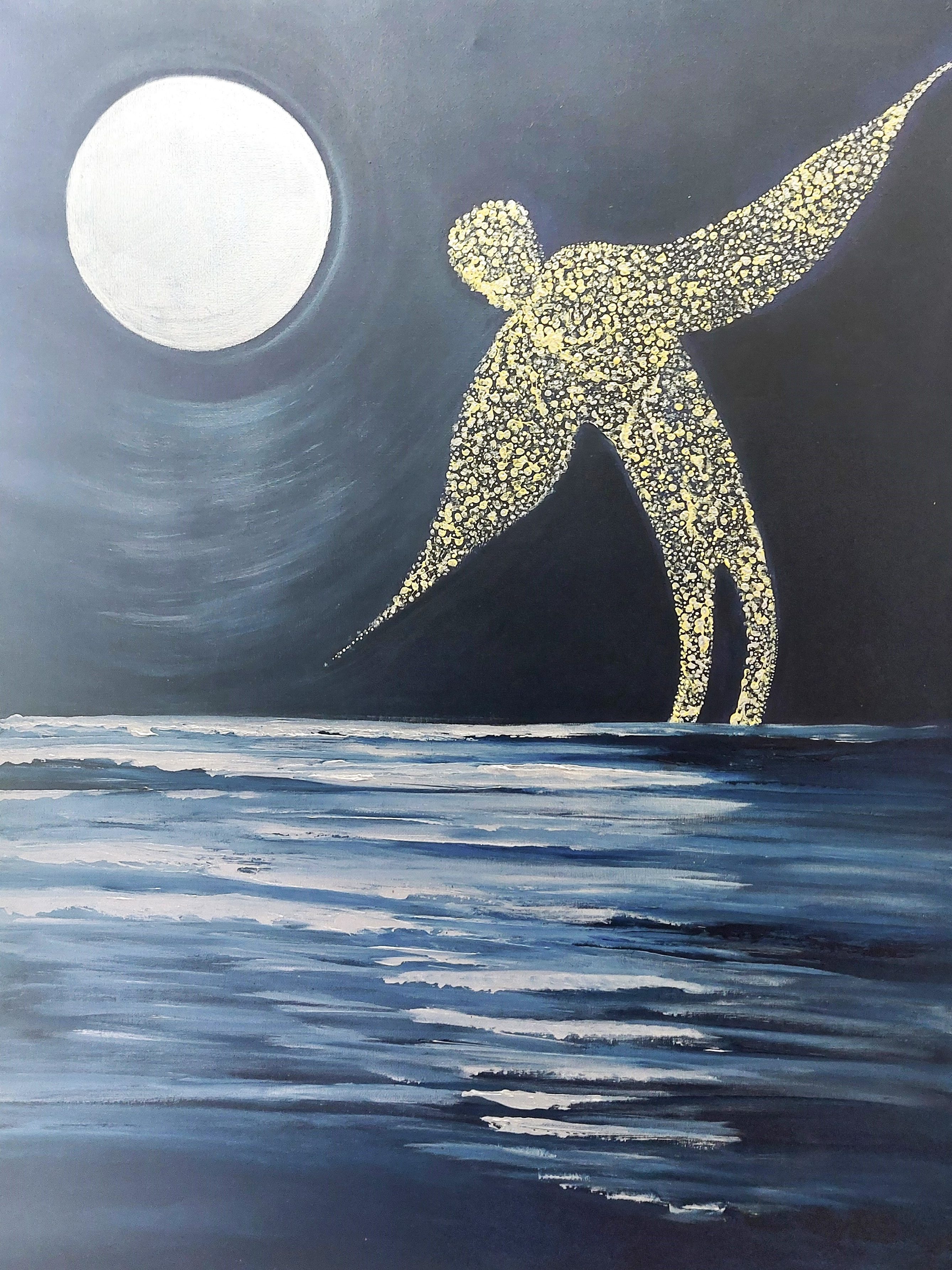 Peinture acrylique Le magicien d'eau La mélodie des étoiles