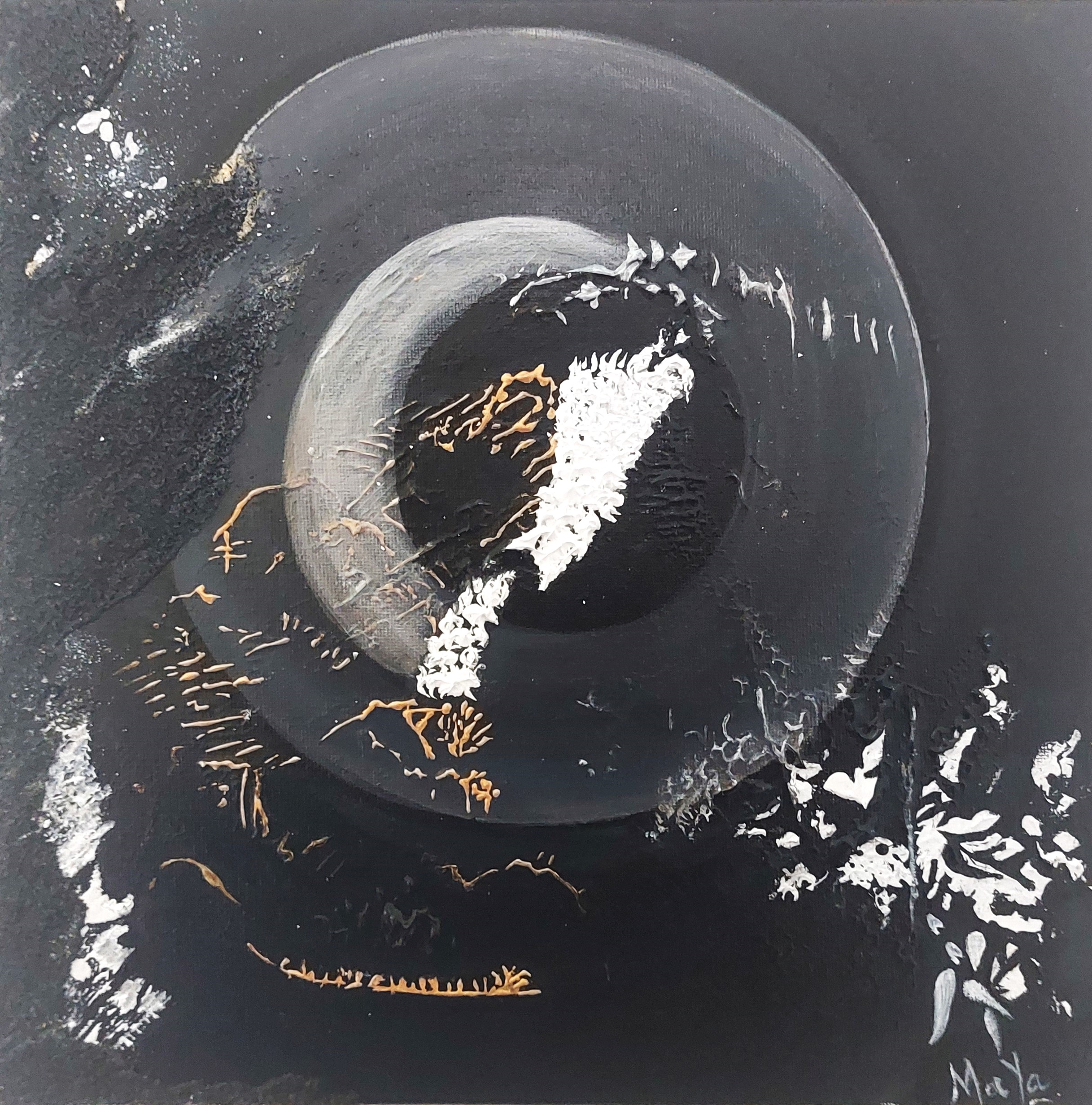 Peinture acrylique - Obsidienne -La mélodie des étoiles